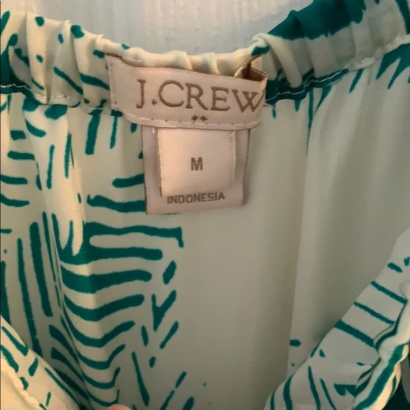 J Crew cream and emerald silk jumper with pockets - Picture 2 of 5